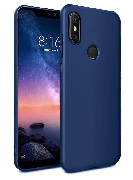 Soft Rubber Back Cover for Mi Redmi Note 6 Pro — Matte Blue (UK Import)