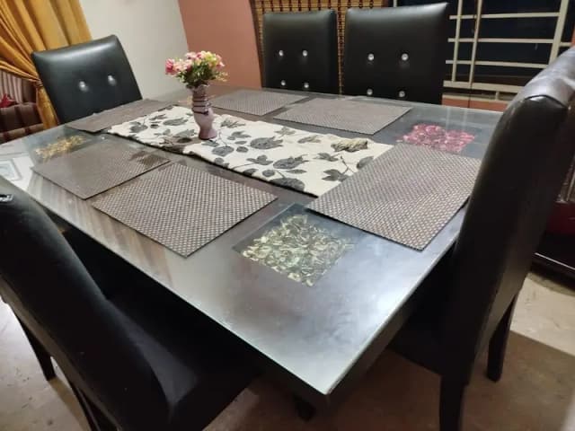 Dining table with 6 chairs for sale