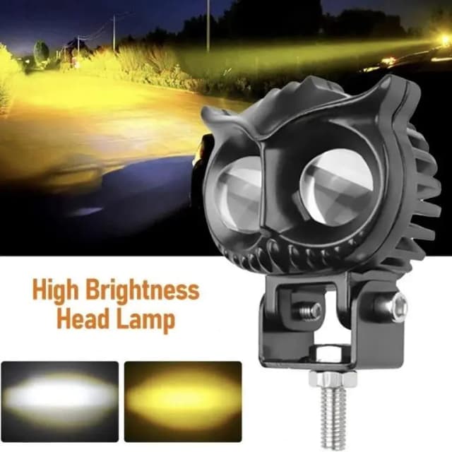 OWL Dual Driving External LED EL27 for Honda – White/Yellow Rectangle Focus Spot Light