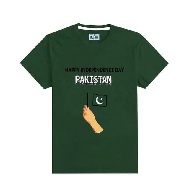 HG "PAKISTAN" Printed Independence Day Tee Shirt For Boy's- Green
