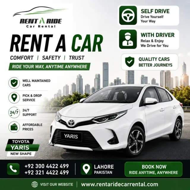 Car rental on Self - Rent a Car - Corolla/Yaris/Civic/Revo/KIA/Parado