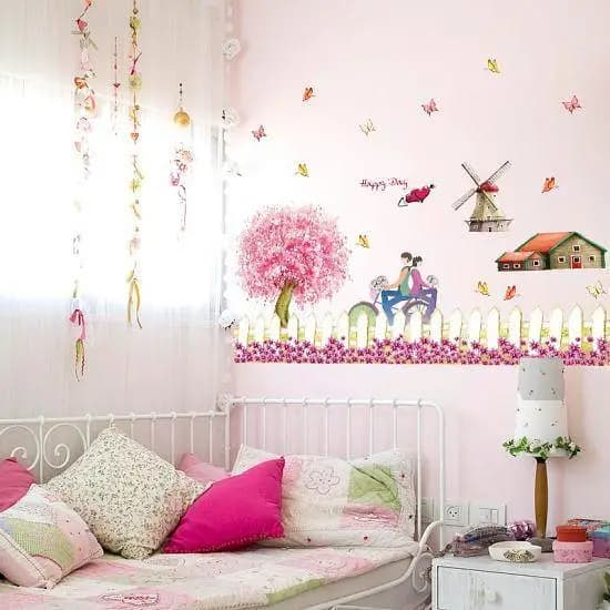 Asmi Collections XY8022 Pink Blossom Tree Wall Stickers