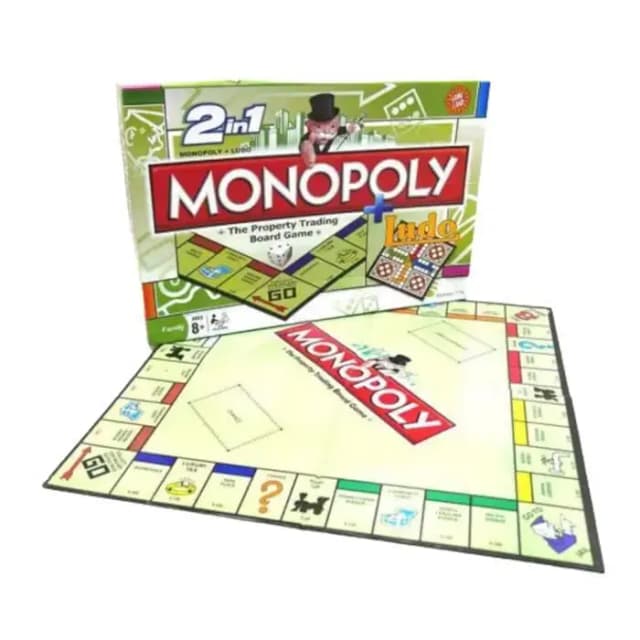 2 in 1 Ludo and Monopoly Board Game - Quality Set for Family Fun