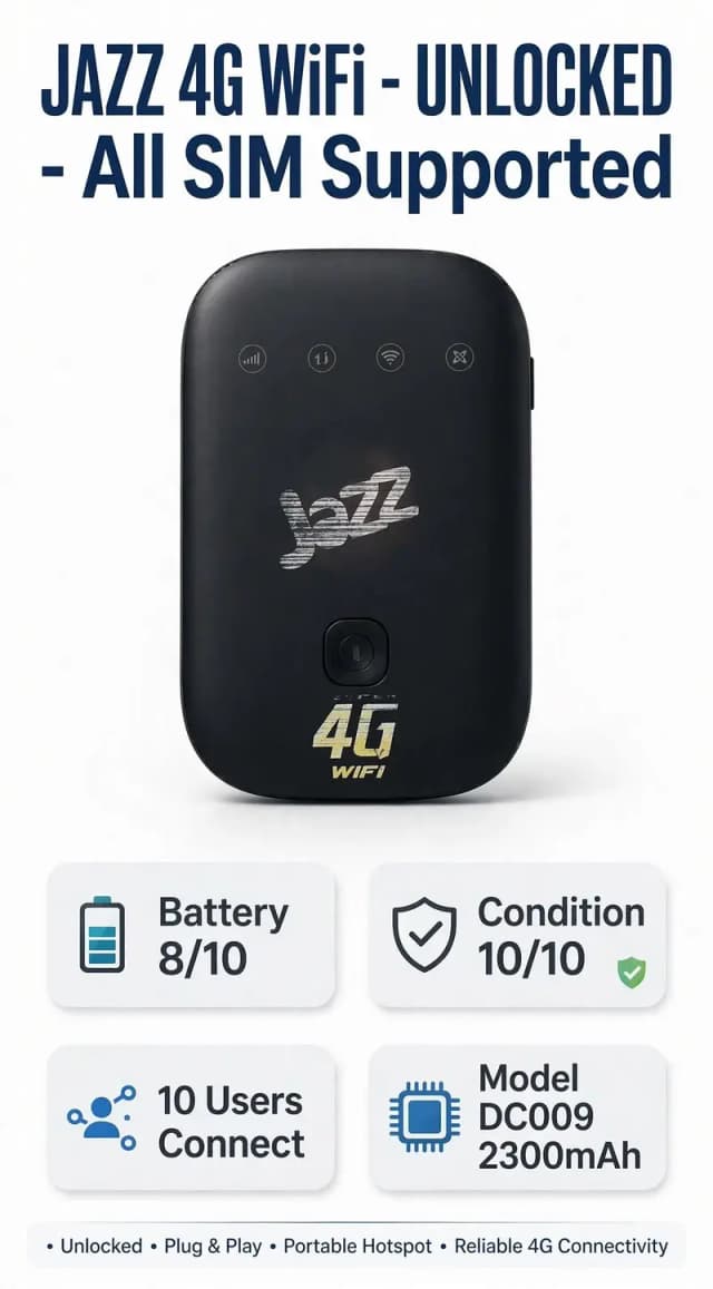 Jazz 4G WiFi UNLOCKED Device For Sale - All SIM Working