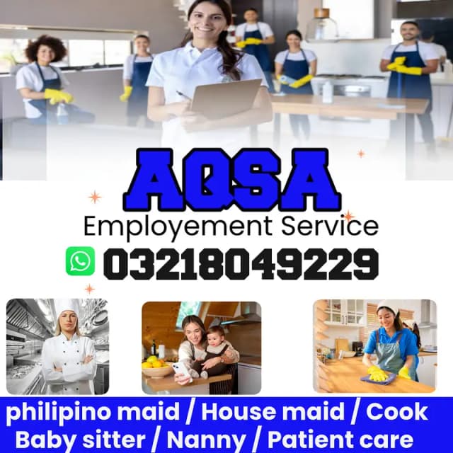 Maid, House Maids, cook, chef, Baby Sitter, Filipino maids Available