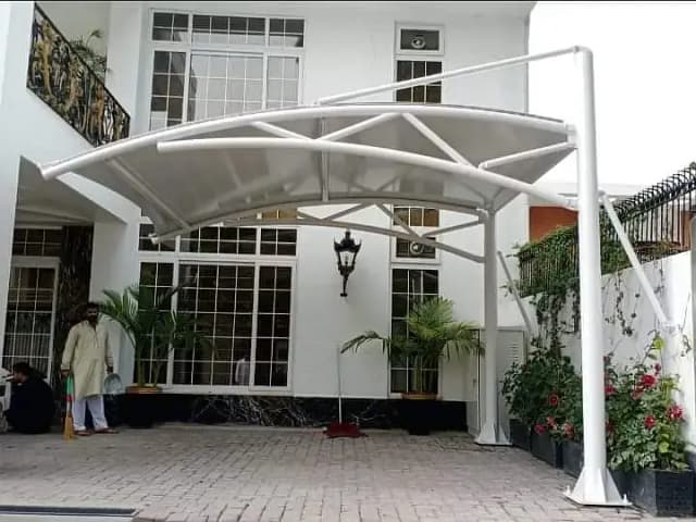 Modern Car Porch Designs in Pakistan, PVC Tensile Fabric Canopy shade