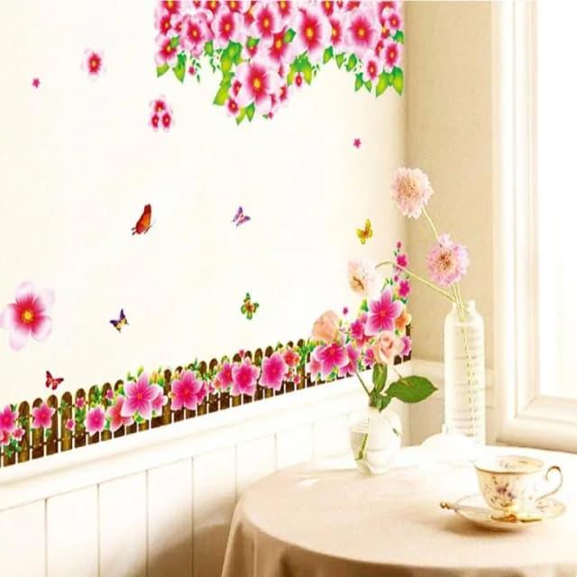 AY9042 Soft Flower Wall Sticker for Home Decoration
