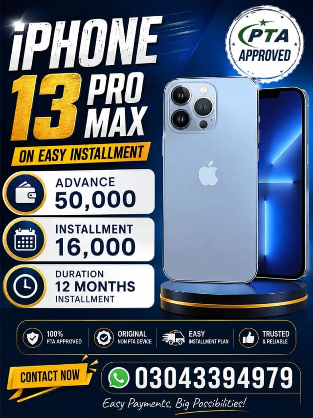 Apple iPhone 13 Pro Max Pta Approved on Easy Installment Lahore only