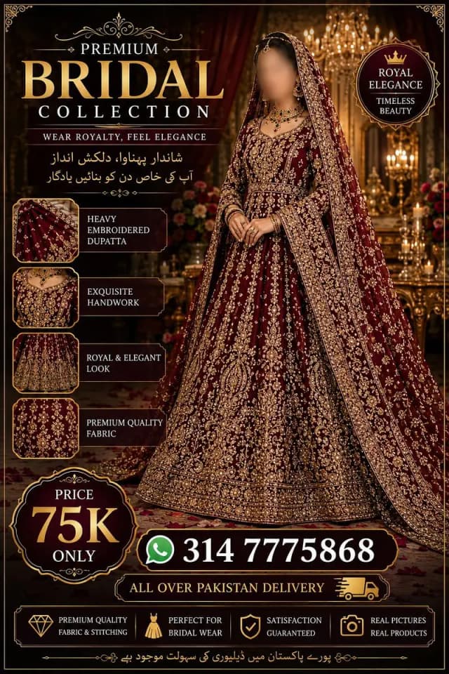primium bridal leheng !heavy embroidered bridal dress Royal bridal