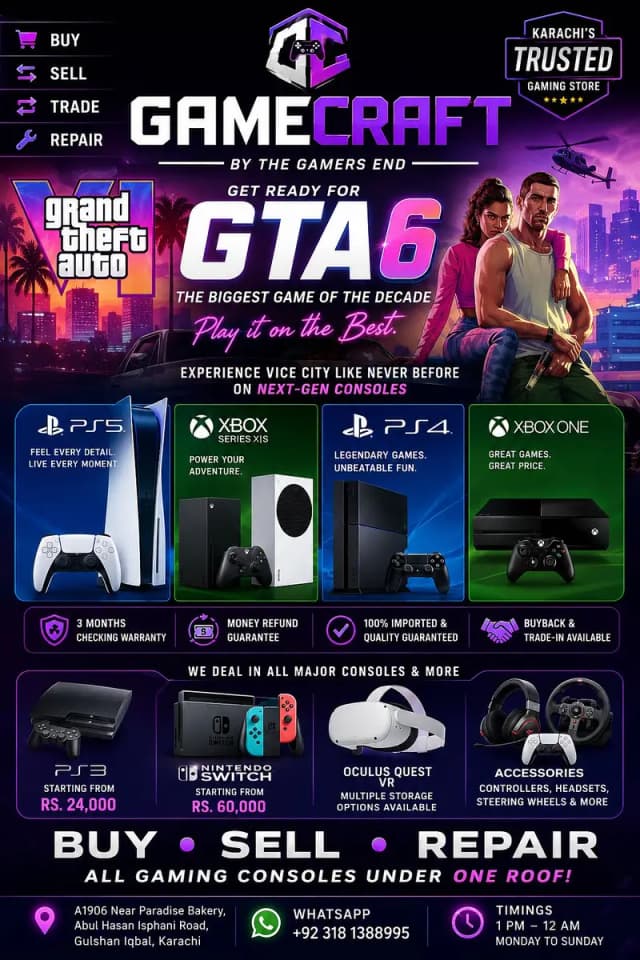 Buy, Sell & Repair PS5, PS4, Xbox & GTA 6 Consoles