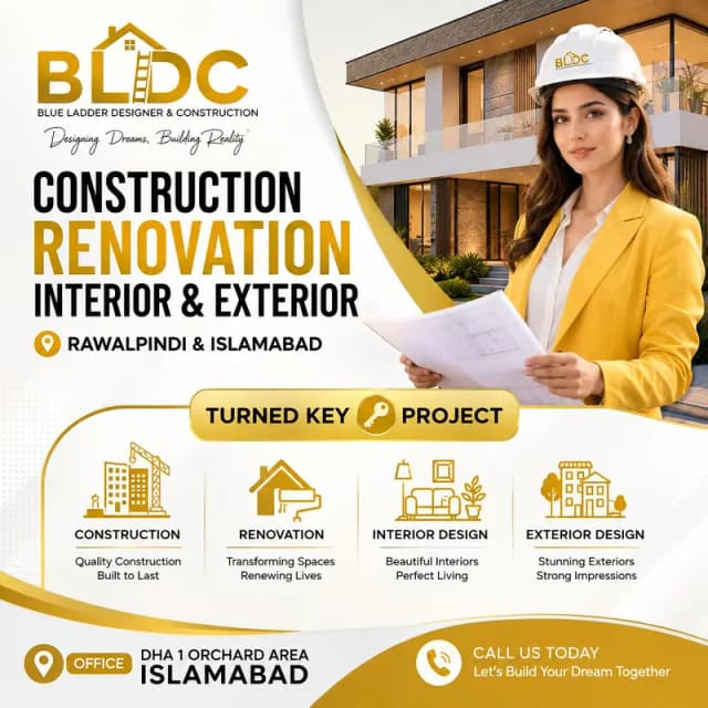 Construction,Artitechture,Interior/Exterior Designer Services Rwp/ISB