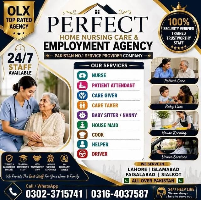 Care Taker /Nurse /Patient attendant /,Baby sitter /Helper / driver