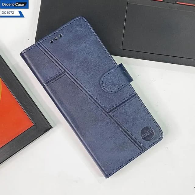 Megantic Flip Book Cover in Blue for Google Pixel 8a - Premium Leather with Card Holder