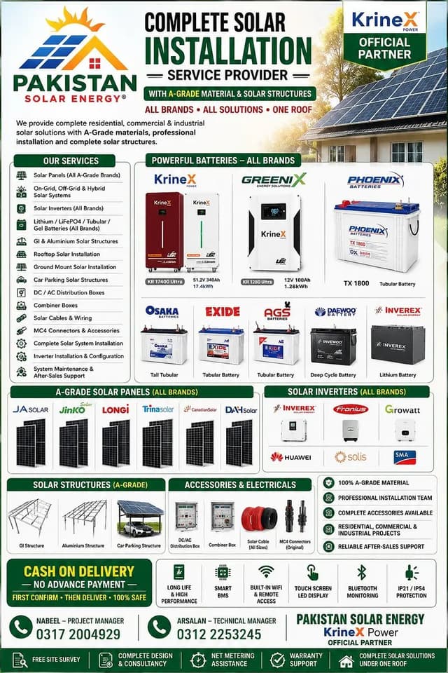 Solar Installation & Solutions On-Grid, Off-Grid & Hybrid KrineX Power