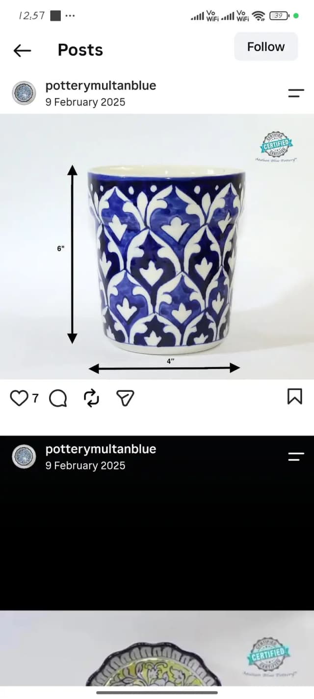 blue pottery art