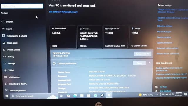 hp core i5 4 generation laptop in Good condition