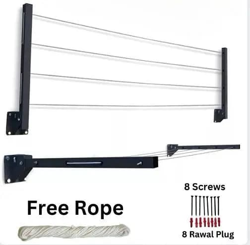 This wall-mounted foldable cloth drying stand is ideal for homes with limited space.