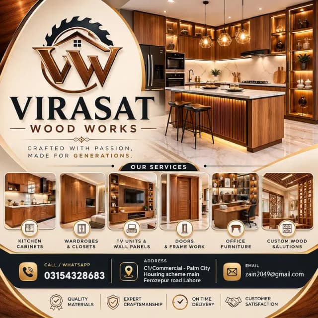 Carpenter-Kitchen,Wardrobe Wood ,Polish & Furniture Repairing Service