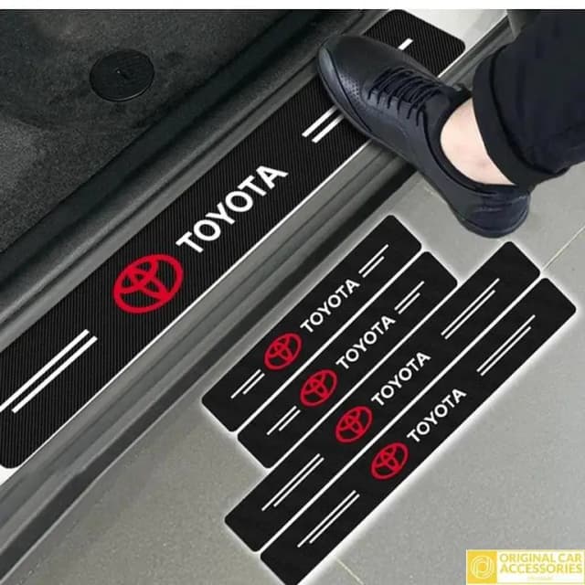 TOYOTA Logo Carbon Fiber Sill Protectors, 4 Pieces