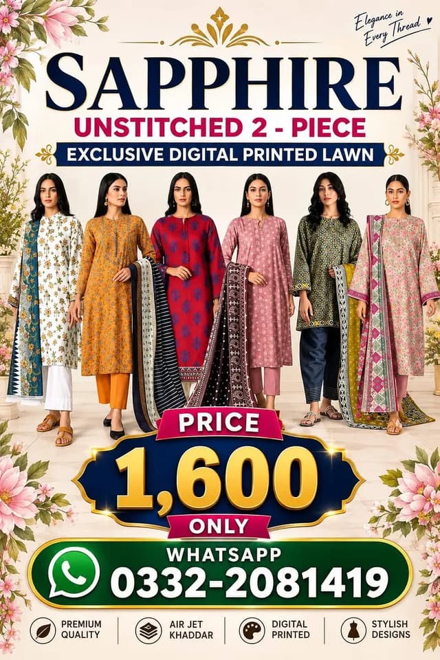 Dress| Ladies Dress | Unstitched Collection | Lawn Collection 2 pic