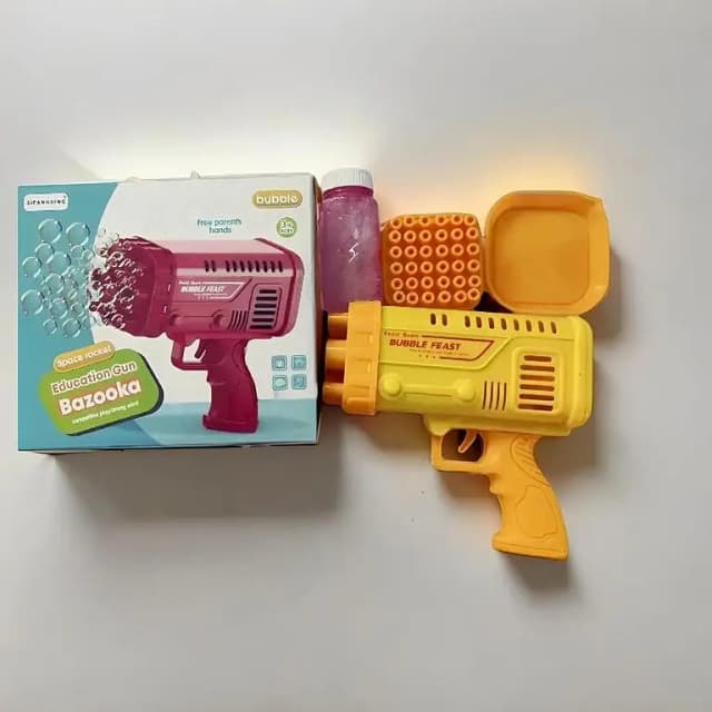 Bubble Gun For Kids – 36 & 8-Hole Automatic Bubble Gun for Kids – Bazooka Style Bubble Machine with Bubble Liquid | Bulbulay machine for endless fun | Electric Bubble Maker Toy | Fun Outdoor 