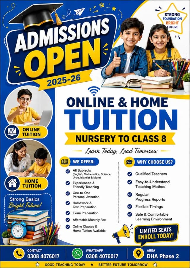 Online & Home Tuition Services | Nursery to Class 8 | All Subjects