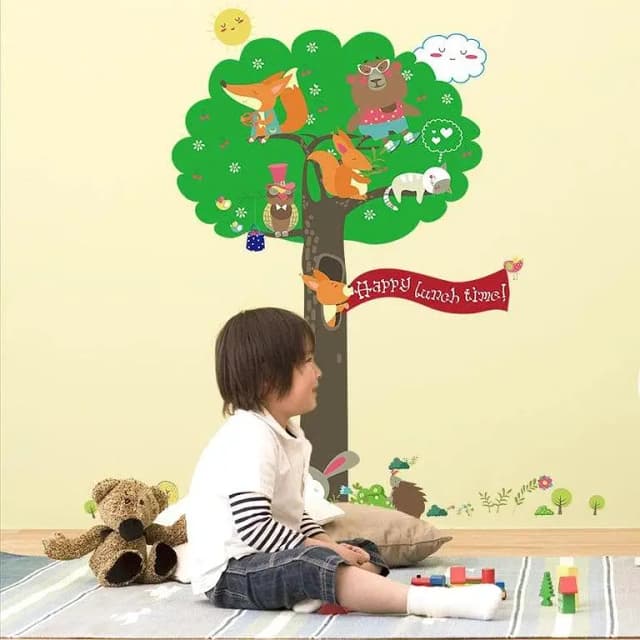 SK9055 Squirrel Tree Wall Sticker for Home Decoration