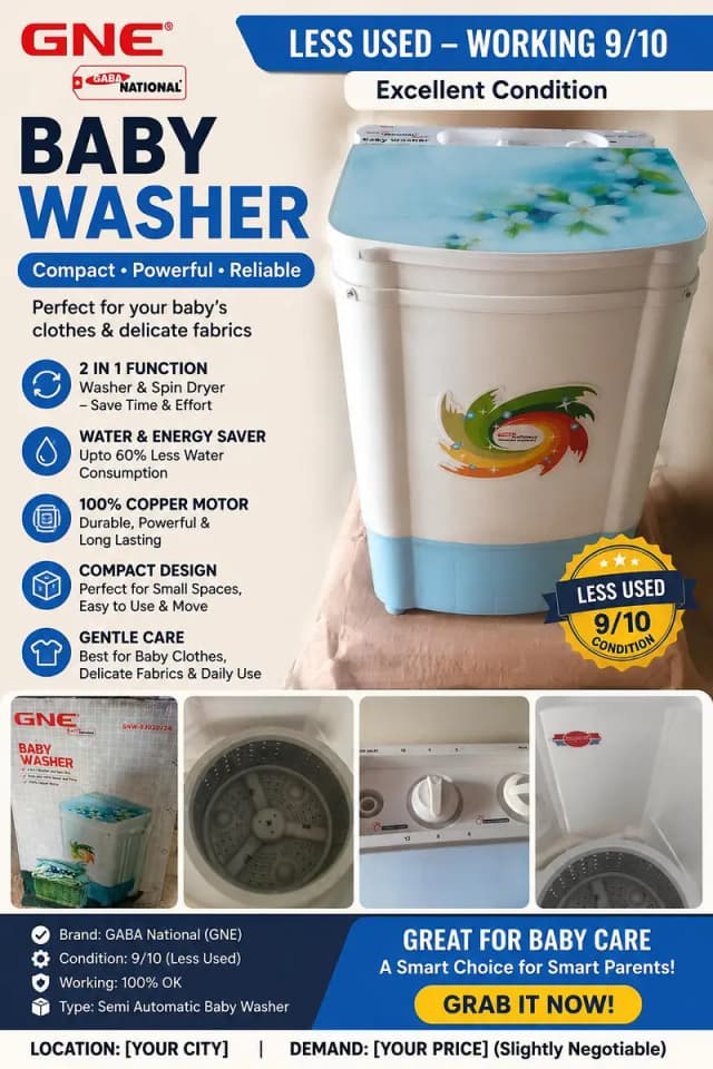 GNE GABA National Baby Washer – Less Used – 9/10 Condition