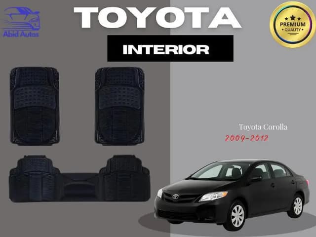 Set of 3 PVC Rubber Floor Mats for Toyota Corolla (2009–2012)