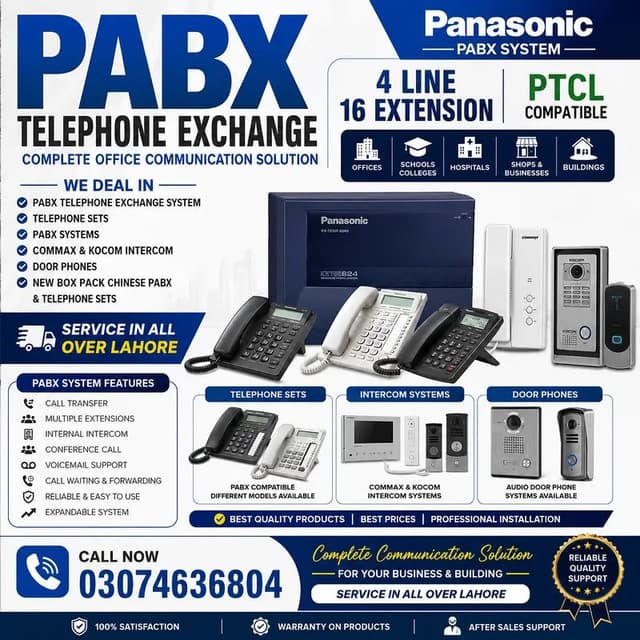 PABX Telephone Exchange for Office, School, College & Hospital