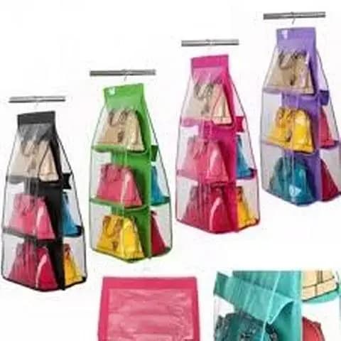 6-Pocket Handbag Organizer for Closet - Space-Saving Purse Storage Solution