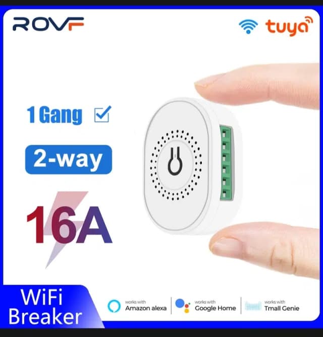Wifi Smart On Off Light Switch with Google home & Alexa 1 Gang 2 Way