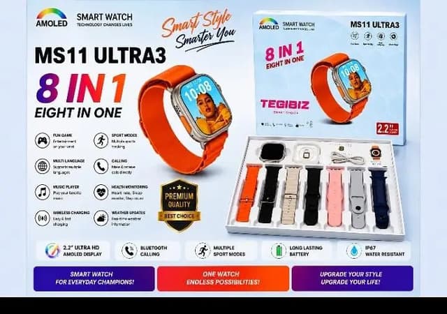 Premium Quality Ultra 3 Smart Watch 8-in-1 Combo imported from