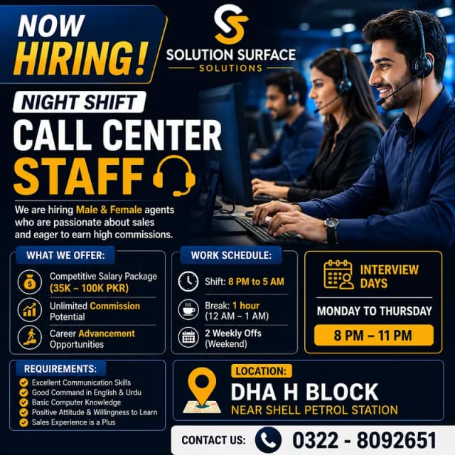 Call Center Jobs | Male & Female Staff Required | Jobs in Lahore | CSR