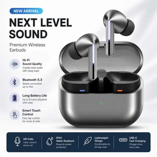 Samsung Galaxy Buds 3 Pro Black  ANC Wireless Bluetooth Earbuds