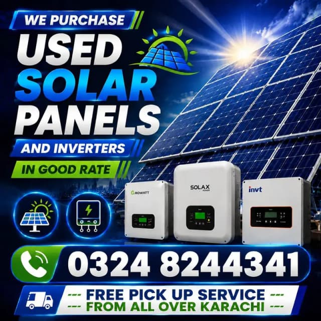 Used Solar Panles ,Inverter , Batteries All Home Items Buyer Karachi
