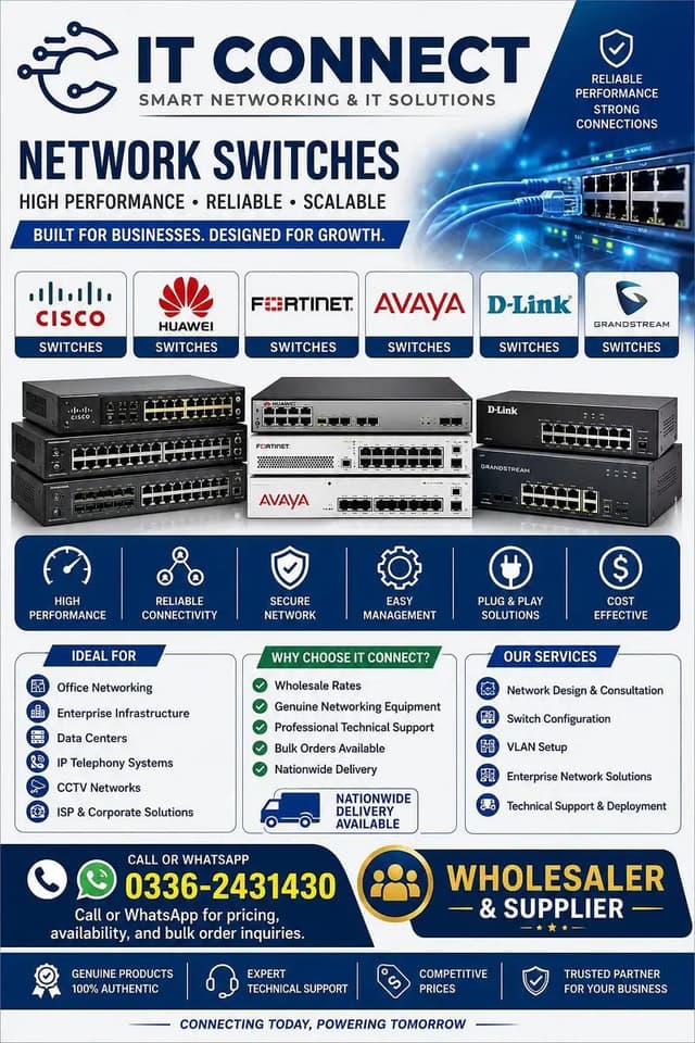 Cisco | Huawei | Fortinet | Avaya | D-Link | Grandstream Switch