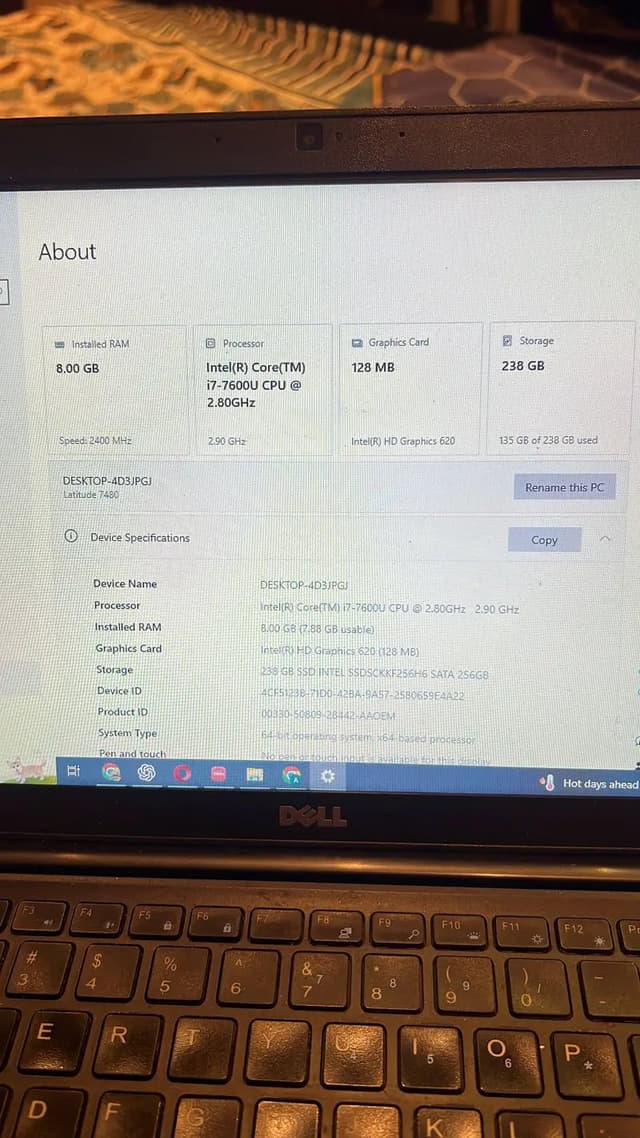 Dell CORE i7 vpro 7th gen