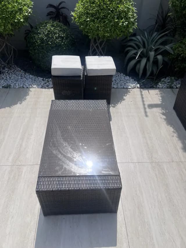 Garden chairs and sofas set with table