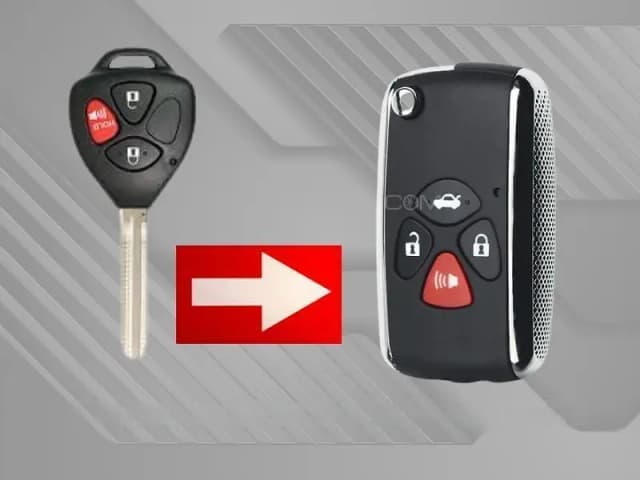 Modified 4 Button Flip Key Cover for Toyota Vehicles