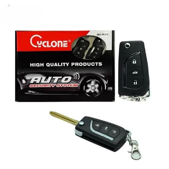 Cyclone Car Alarm System Siren Auto Security with Keyless Entry for Toyota Folding Key