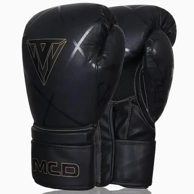 MCD Boxing Gloves | Professional Gloves TX-400 Black | Punching Gloves | Bag Gloves