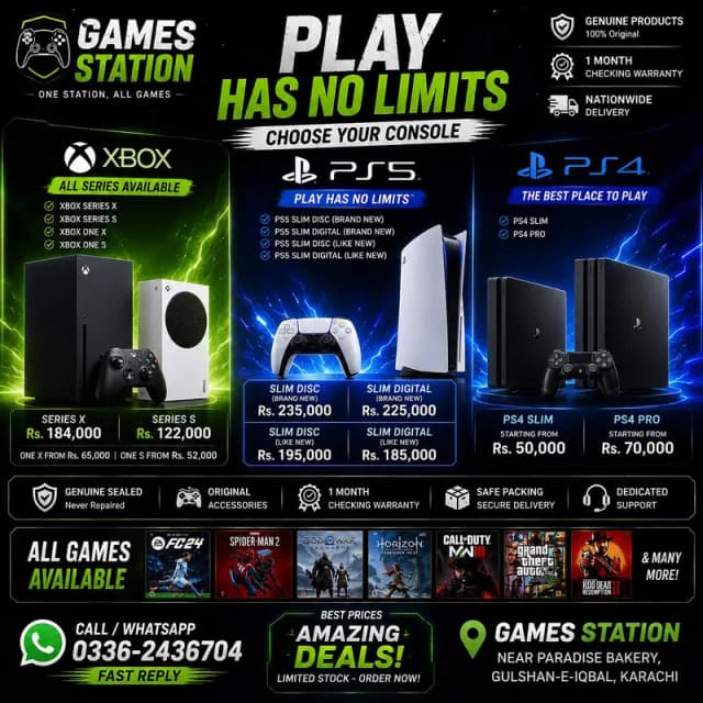PS4/PS5/PS3 & XBOX ALL MODELS SERIES S/X | GAME STATION SALES