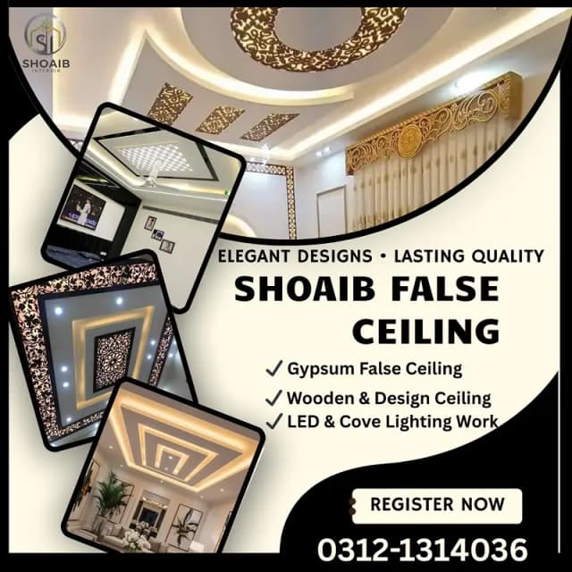 POP False Ceiling/Gypsum Ceiling/Pvcpannel/Cement Board/Paint work