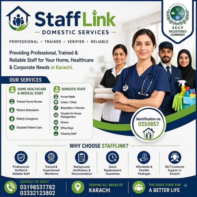 We Provide All Domestic Staff House Maids Babysitter Cook Patient care