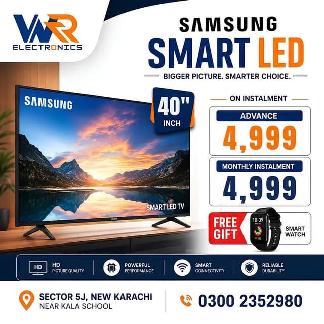 Samsung 40 Inch Smart LED TV | Installment Available | HD Display | K