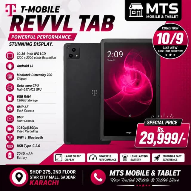T-Mobile REVVL Tab 6GB 128GB | PUBG Gaming | Study & Office Tablet