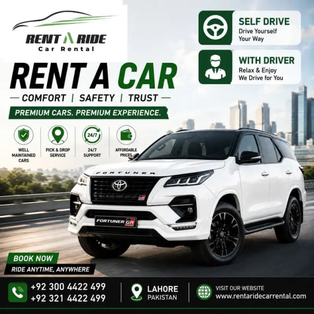Self Drive Rent A Car Daily Weekly Monthly Car Rental Services Lahore
