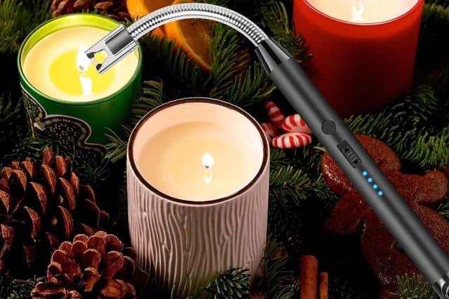 Candle Lighter - Flexible Plasma Arc Long Neck USB Lighter Rechargeable Windproof Flameless For Candles, Grill, Cooking, Camping, Hiking