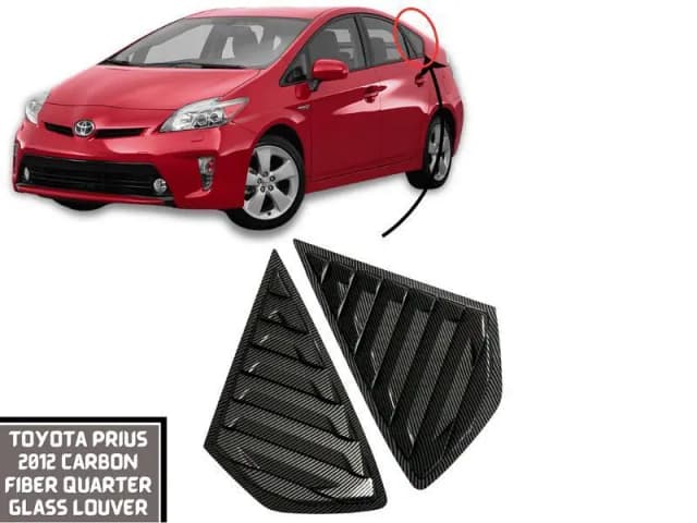 Carbon Fiber Quarter Glass Louvers for 2012 Toyota Prius | Lamborghini Style Vent Covers